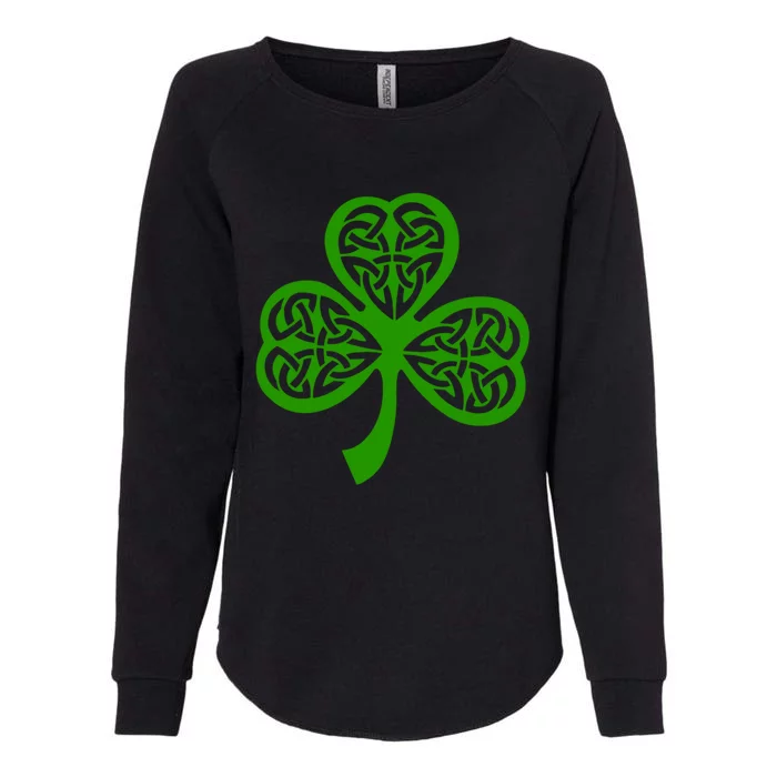 Celtic Knot Irish Shamrock Leaf Clover St Pats Day Womens California Wash Sweatshirt