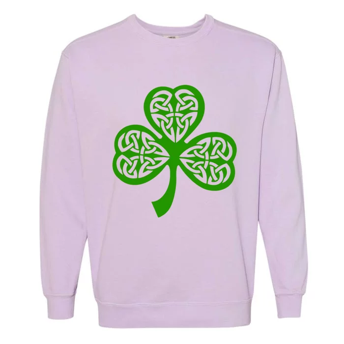 Celtic Knot Irish Shamrock Leaf Clover St Pats Day Garment-Dyed Sweatshirt