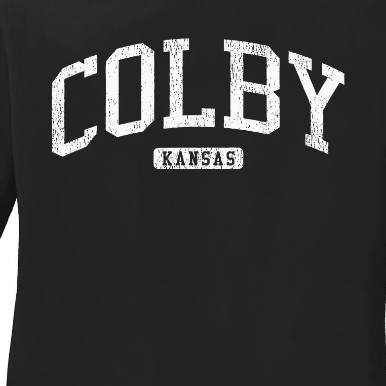 Colby Kansas Ks Js03 College University Style Ladies Long Sleeve Shirt