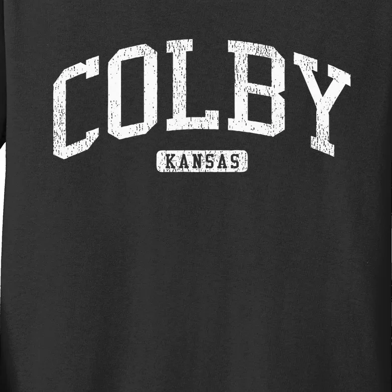 Colby Kansas Ks Js03 College University Style Kids Long Sleeve Shirt