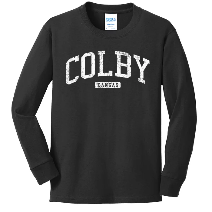 Colby Kansas Ks Js03 College University Style Kids Long Sleeve Shirt