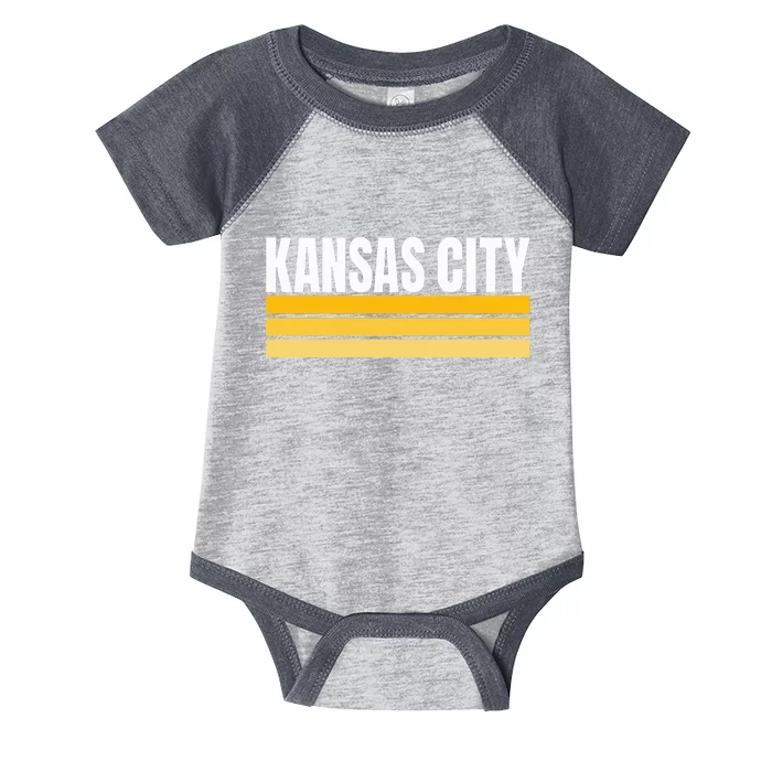 Cool Kc Kansas City Yellowwhite Striped Classic Kansas City Infant Baby Jersey Bodysuit