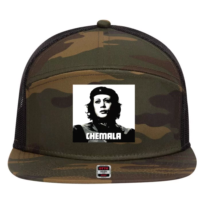 Chemala Kammunism Kamunism Komrade Comrade Kamala 2024 7 Panel Mesh Trucker Snapback Hat