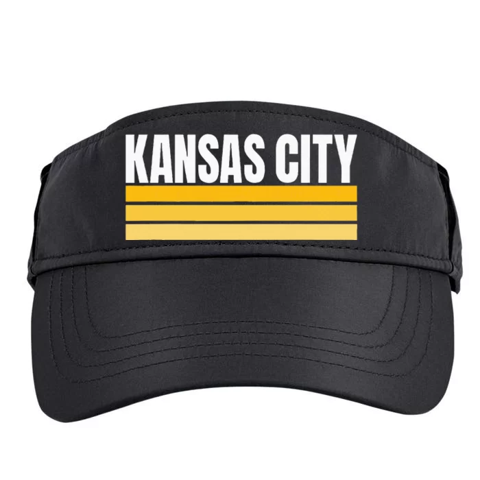 Cool Kc Kansas City Yellowwhite Striped Classic Kansas City Adult Drive Performance Visor