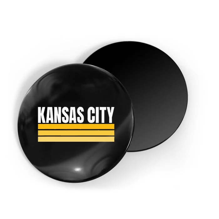 Cool Kc Kansas City Yellowwhite Striped Classic Kansas City Magnet