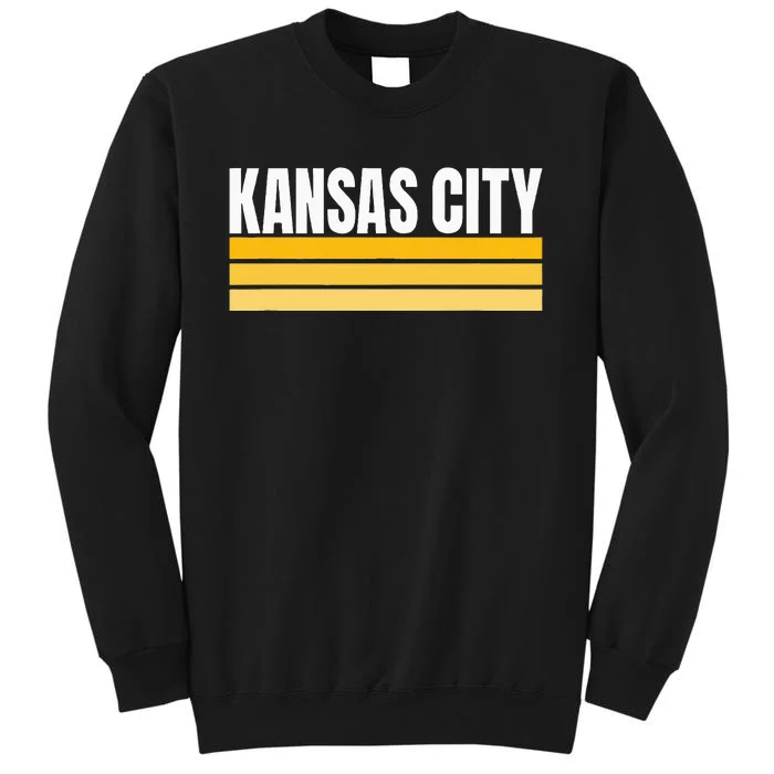 Cool Kc Kansas City Yellowwhite Striped Classic Kansas City Tall Sweatshirt