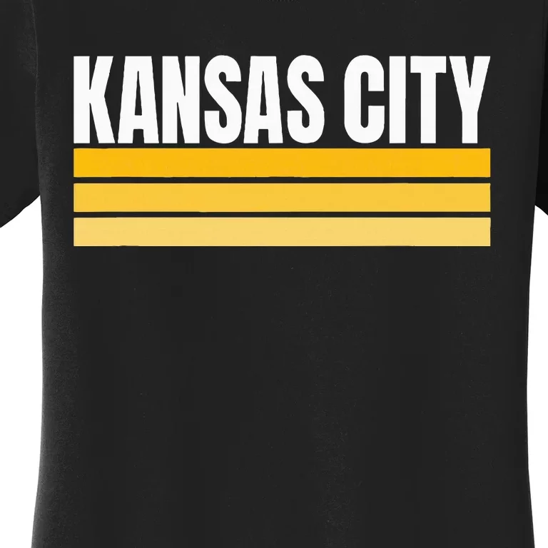 Cool Kc Kansas City Yellowwhite Striped Classic Kansas City Women's T-Shirt