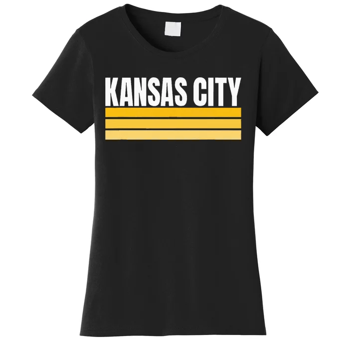 Cool Kc Kansas City Yellowwhite Striped Classic Kansas City Women's T-Shirt