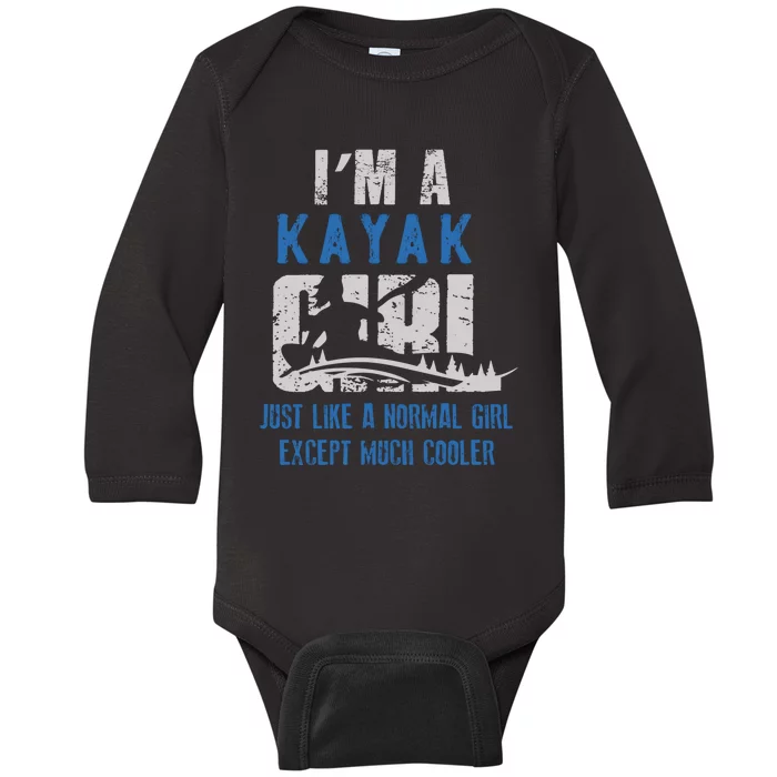 Cool Kayak Kayaking Boating Yak Water Sports Lover Gift Baby Long Sleeve Bodysuit