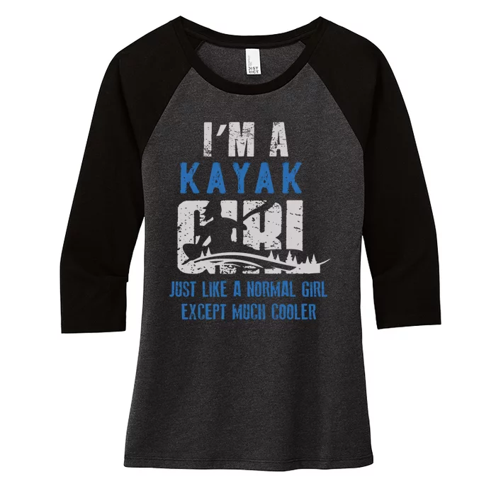 Cool Kayak Kayaking Boating Yak Water Sports Lover Gift Women's Tri-Blend 3/4-Sleeve Raglan Shirt