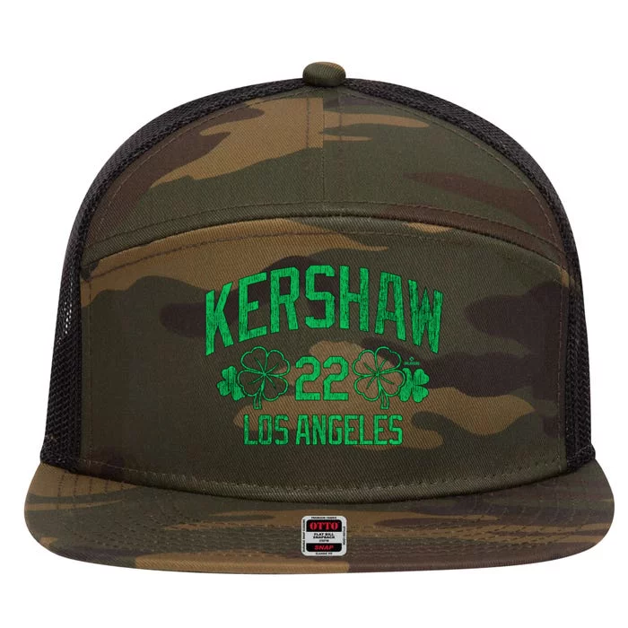 Clayton Kershaw Los Angeles Baseball St PatrickS Shamrock Meaningful Gift 7 Panel Mesh Trucker Snapback Hat