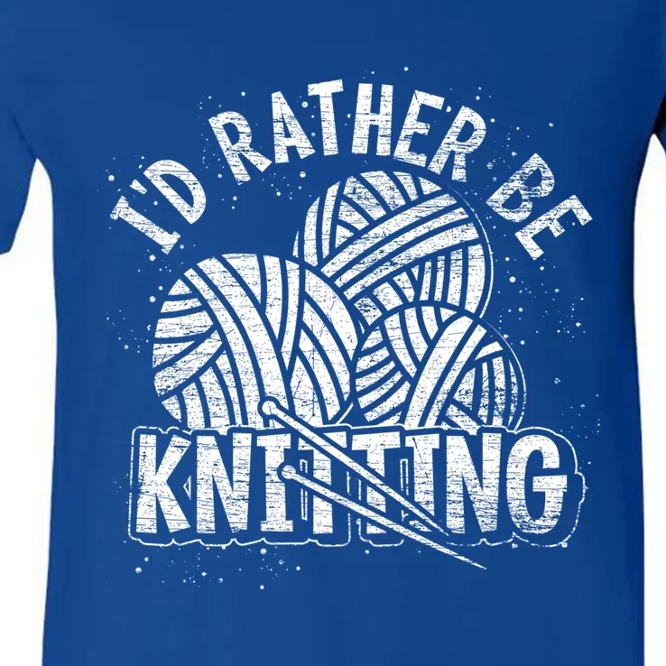 Crocheter Knitting Lover Knitter Crocheting Yarn Knitting Gift V-Neck T-Shirt