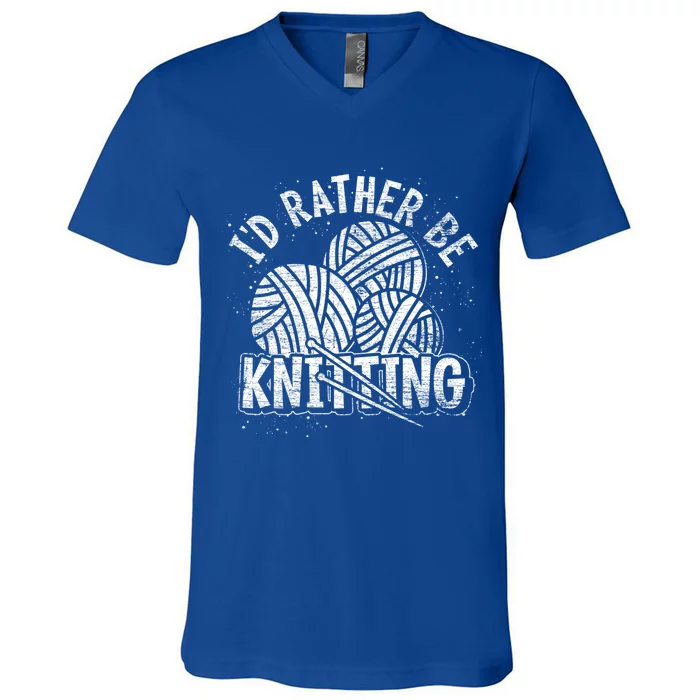 Crocheter Knitting Lover Knitter Crocheting Yarn Knitting Gift V-Neck T-Shirt