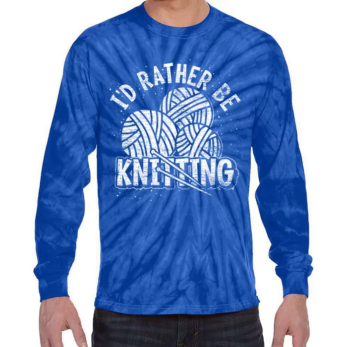 Crocheter Knitting Lover Knitter Crocheting Yarn Knitting Gift Tie-Dye Long Sleeve Shirt