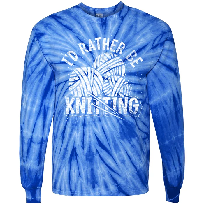 Crocheter Knitting Lover Knitter Crocheting Yarn Knitting Gift Tie-Dye Long Sleeve Shirt