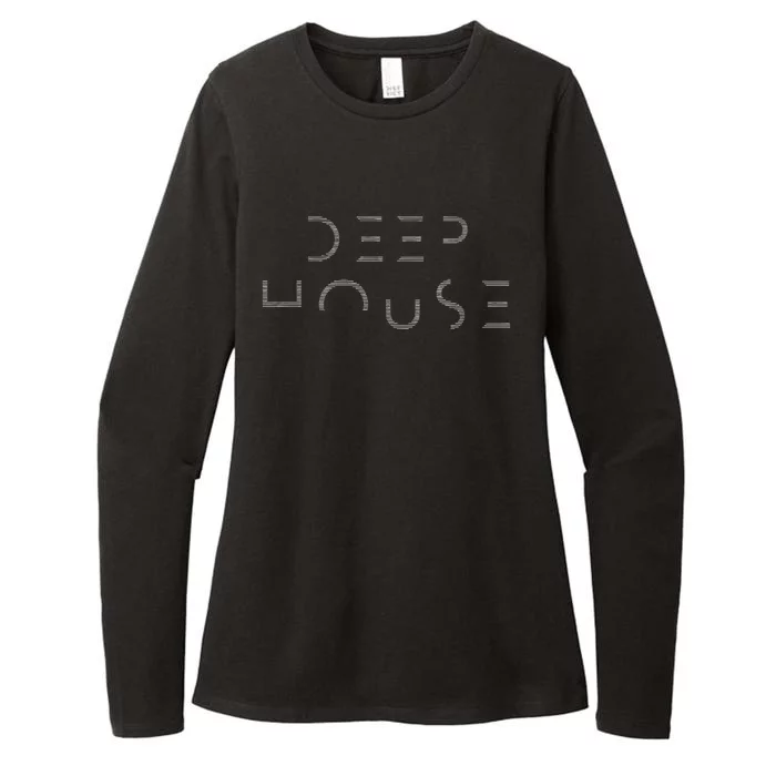 Deep House music art - minimalist design for DJ, raver EDM Womens CVC Long Sleeve Shirt