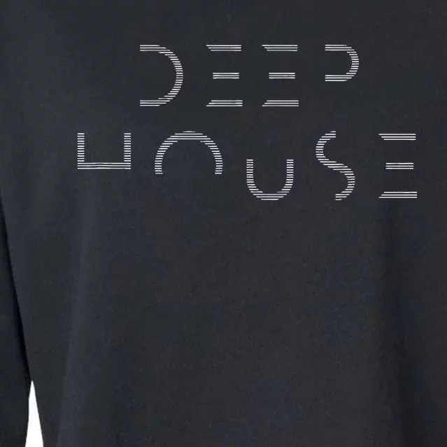 Deep House music art - minimalist design for DJ, raver EDM Cropped Pullover Crew