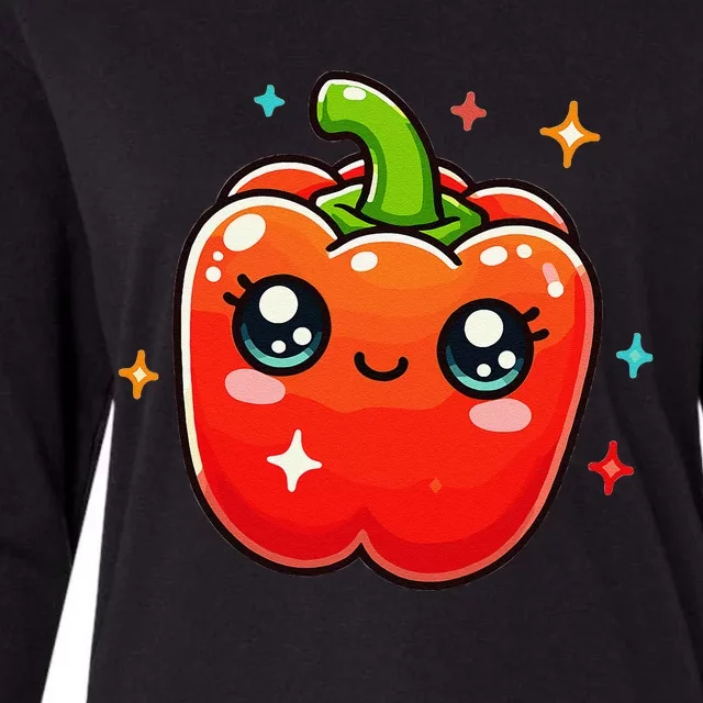 Cute Kawaii Lover Japanese Food Pepper Womens Cotton Relaxed Long Sleeve T-Shirt