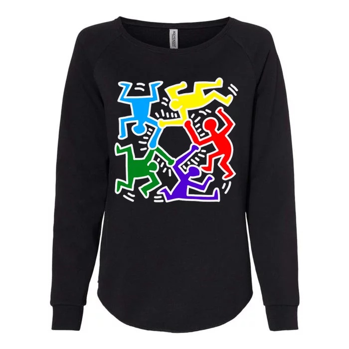 Colorful Keith Music Dancing Fans Womens California Wash Sweatshirt