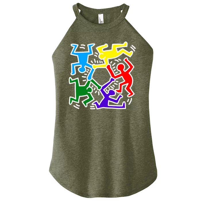 Colorful Keith Music Dancing Fans Women’s Perfect Tri Rocker Tank