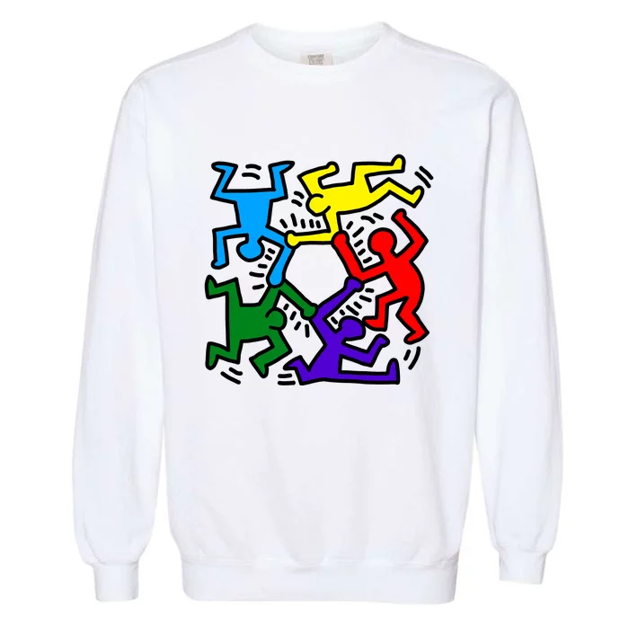 Colorful Keith Music Dancing Fans Garment-Dyed Sweatshirt