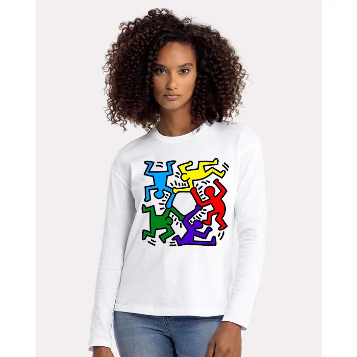 Colorful Keith Music Dancing Fans Womens Cotton Relaxed Long Sleeve T-Shirt