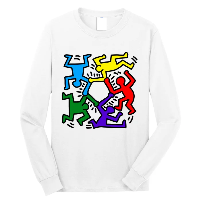 Colorful Keith Music Dancing Fans Long Sleeve Shirt