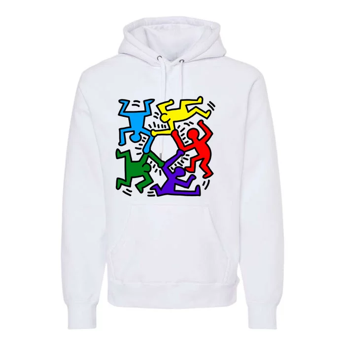 Colorful Keith Music Dancing Fans Premium Hoodie