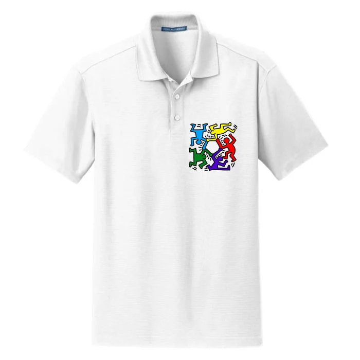 Colorful Keith Music Dancing Fans Dry Zone Grid Performance Polo