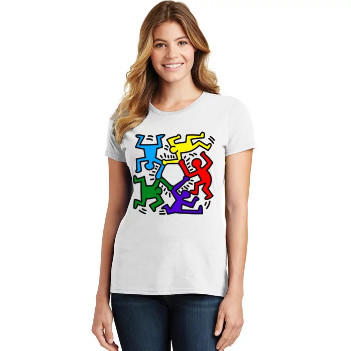 Colorful Keith Music Dancing Fans Women's T-Shirt