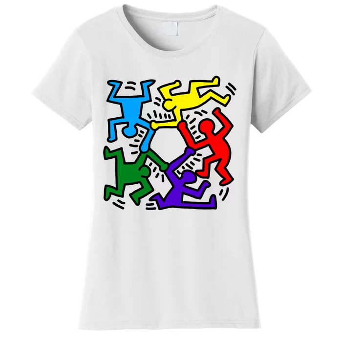 Colorful Keith Music Dancing Fans Women's T-Shirt