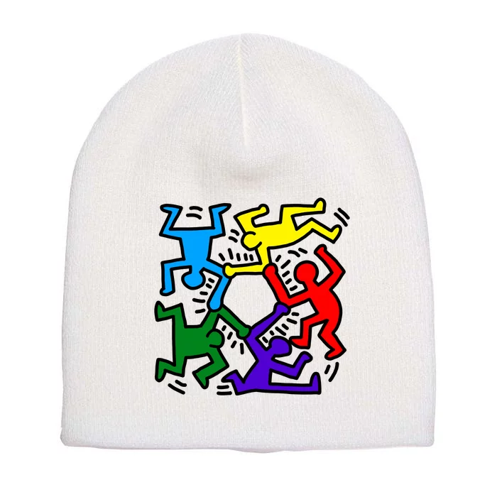 Colorful Keith Music Dancing Fans Short Acrylic Beanie