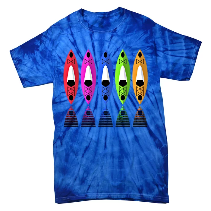 Colorful Kayaks Multicolor Kayaking Canoeing Gift Tie-Dye T-Shirt