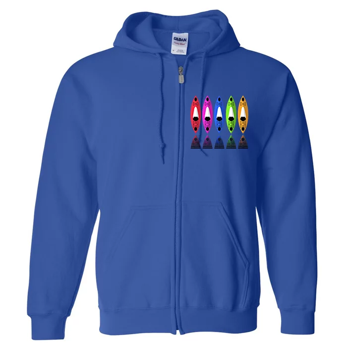 Colorful Kayaks Multicolor Kayaking Canoeing Gift Full Zip Hoodie