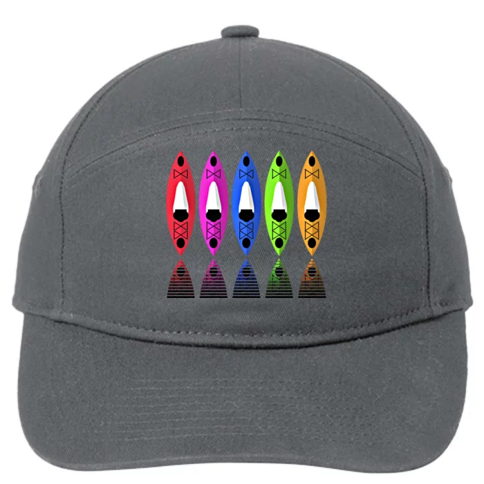 Colorful Kayaks Multicolor Kayaking Canoeing Gift 7-Panel Snapback Hat