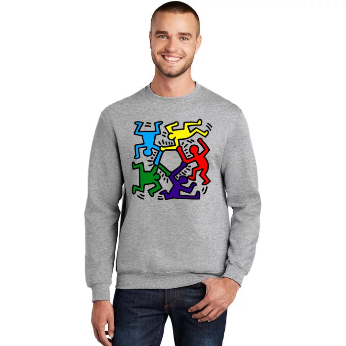 Colorful Keith Music Dancing Fans Tall Sweatshirt