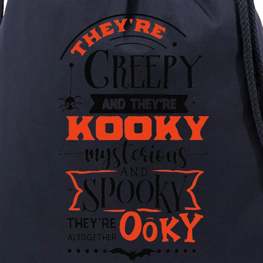 Creepy Kooky Mysterious Spooky Ooky Family Halloween Costume Drawstring Bag