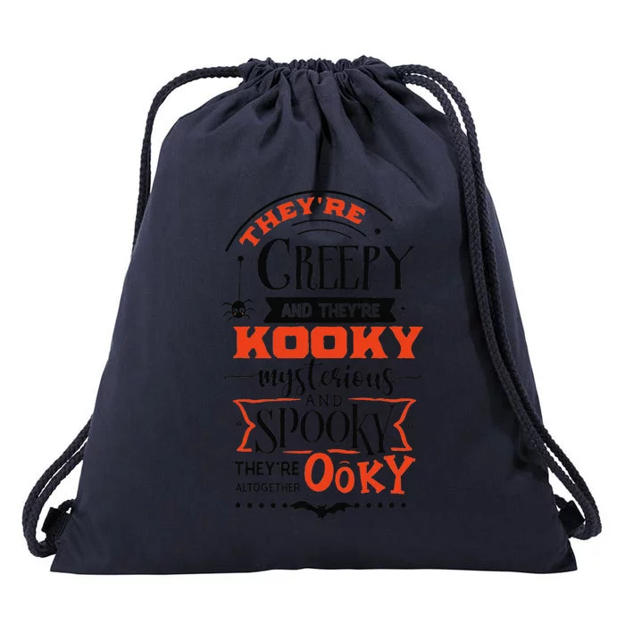 Creepy Kooky Mysterious Spooky Ooky Family Halloween Costume Drawstring Bag