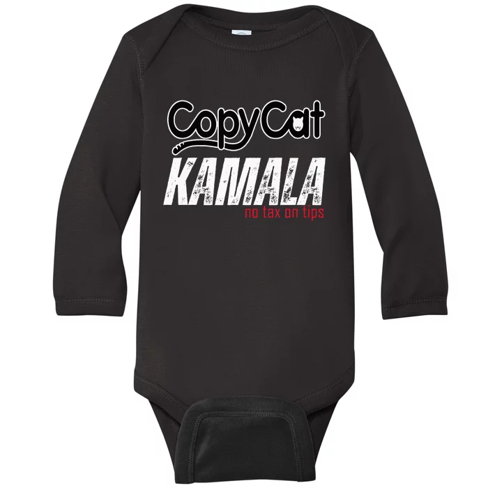 Copycat Kamala No Tax On Tips Baby Long Sleeve Bodysuit