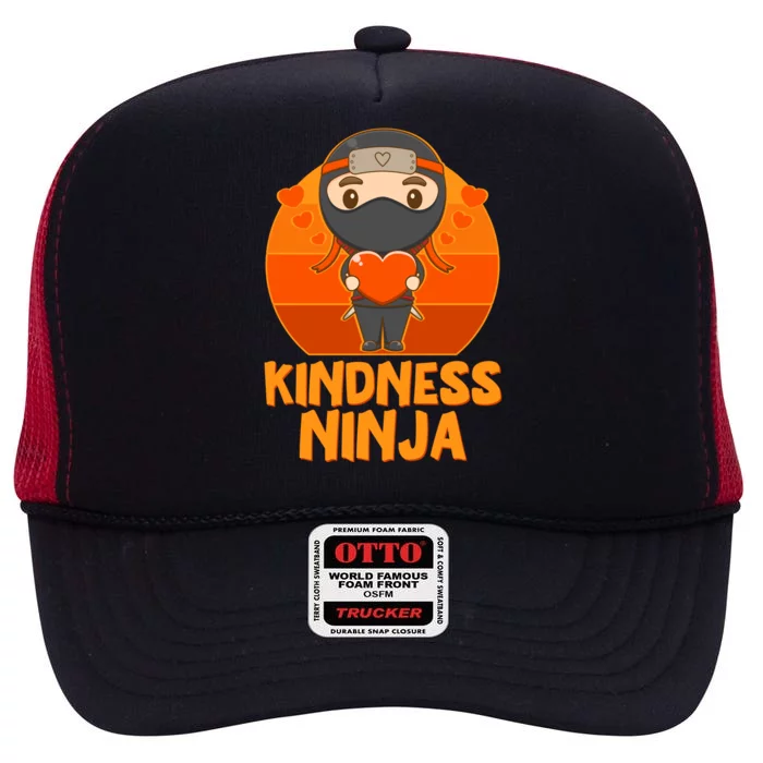 Cute Kindness Ninja Wear Orange Day Be Kind High Crown Mesh Trucker Hat