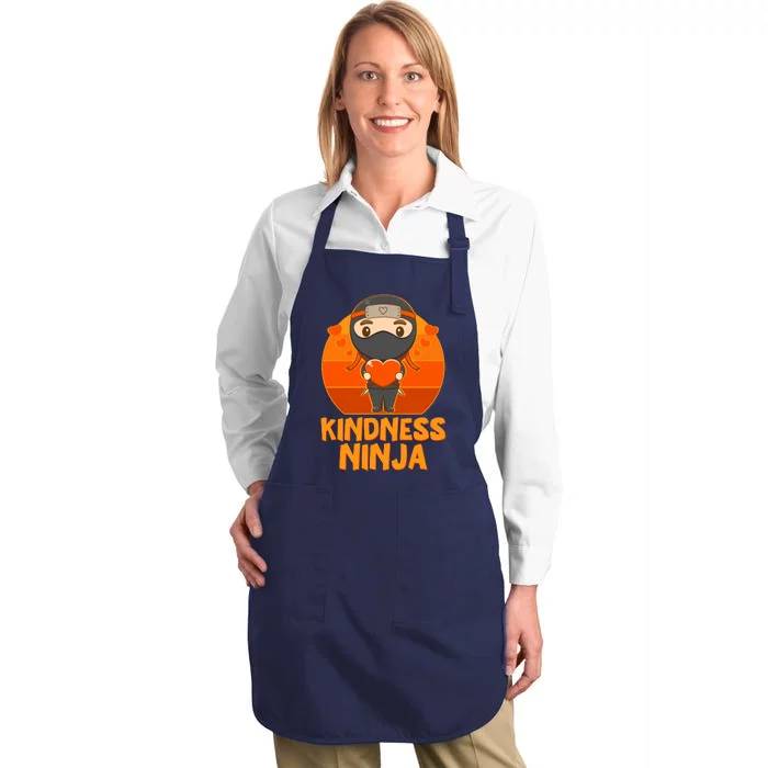 Cute Kindness Ninja Wear Orange Day Be Kind Full-Length Apron With Pocket