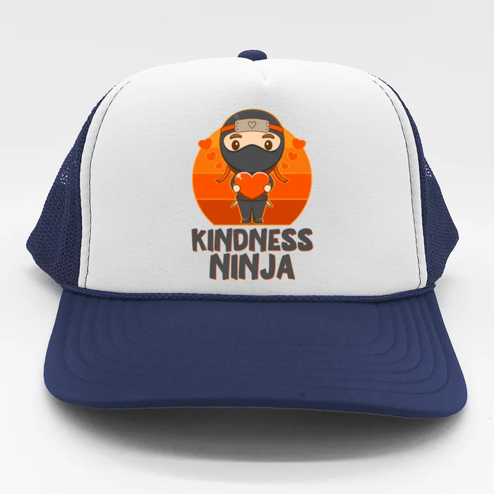 Cute Kindness Ninja Wear Orange Day Be Kind Trucker Hat