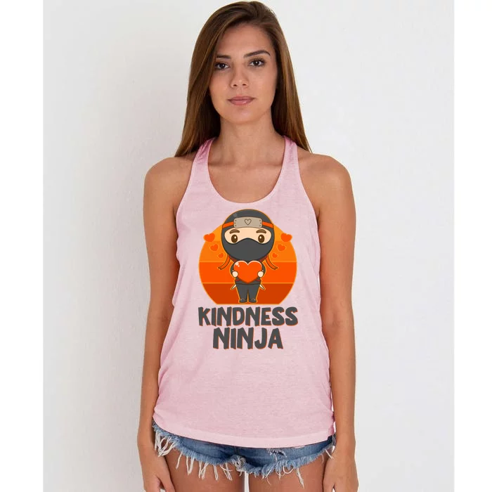 Cute Kindness Ninja Wear Orange Day Be Kind Women's Knotted Racerback Tank