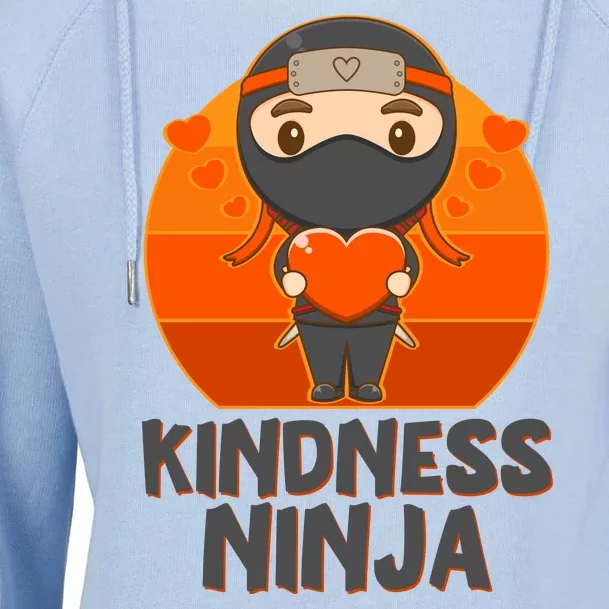 Cute Kindness Ninja Wear Orange Day Be Kind Womens Funnel Neck Pullover Hood