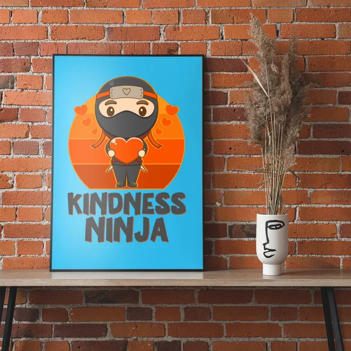 Cute Kindness Ninja Wear Orange Day Be Kind Poster