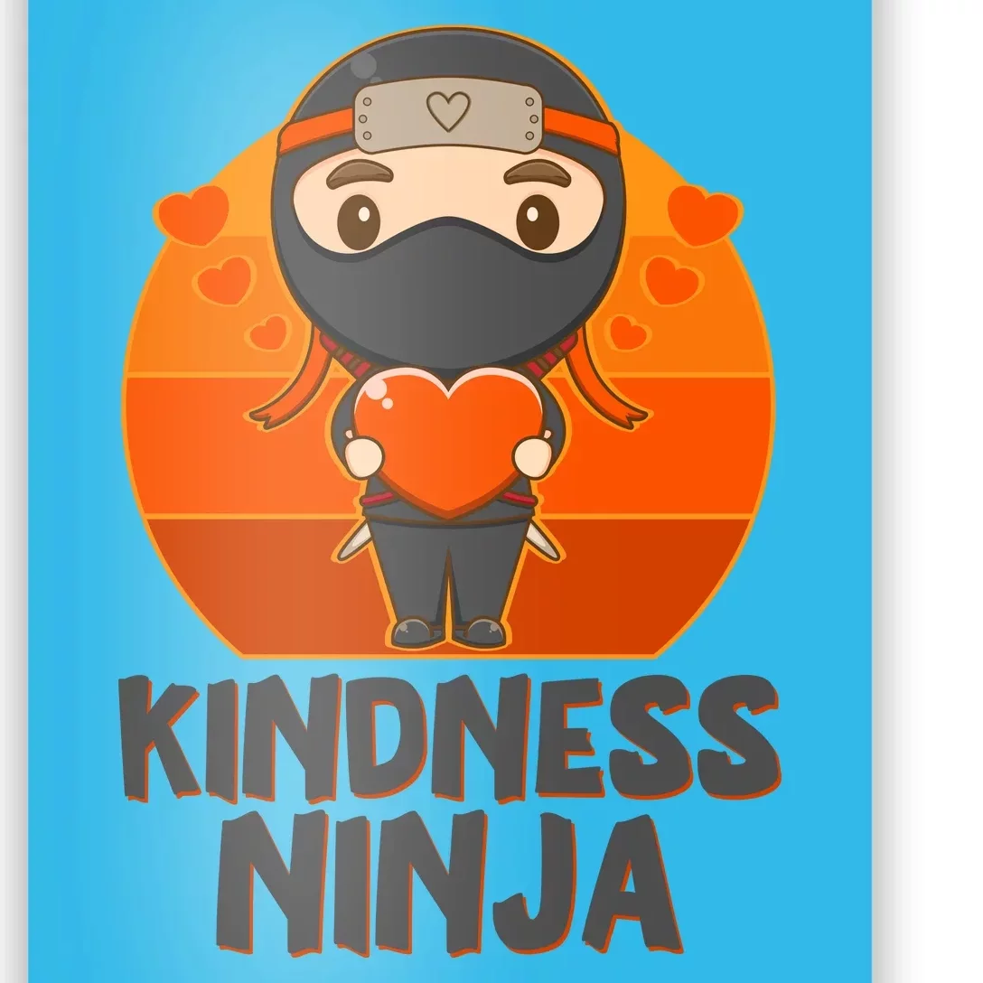 Cute Kindness Ninja Wear Orange Day Be Kind Poster