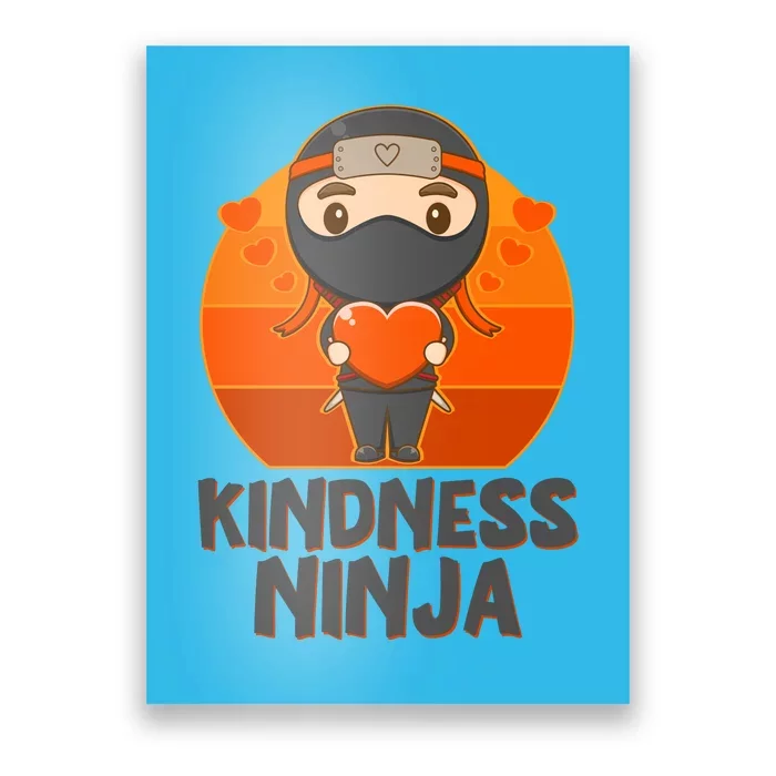 Cute Kindness Ninja Wear Orange Day Be Kind Poster