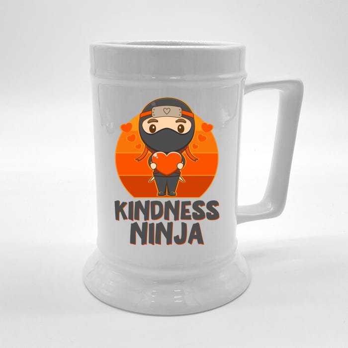 Cute Kindness Ninja Wear Orange Day Be Kind Front & Back Beer Stein