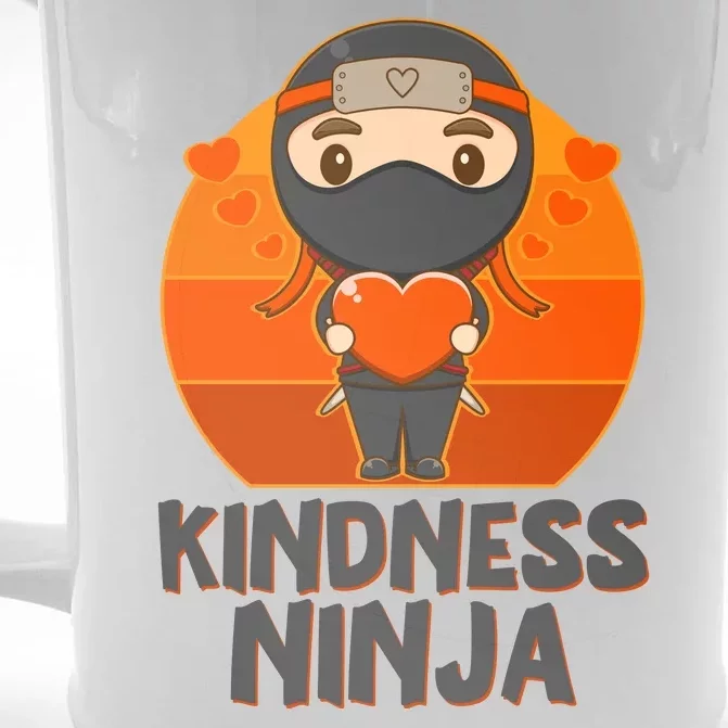 Cute Kindness Ninja Wear Orange Day Be Kind Front & Back Beer Stein