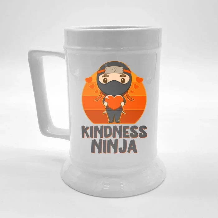 Cute Kindness Ninja Wear Orange Day Be Kind Front & Back Beer Stein